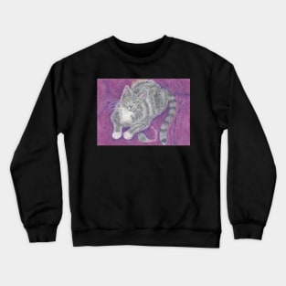 Grey cat Crewneck Sweatshirt